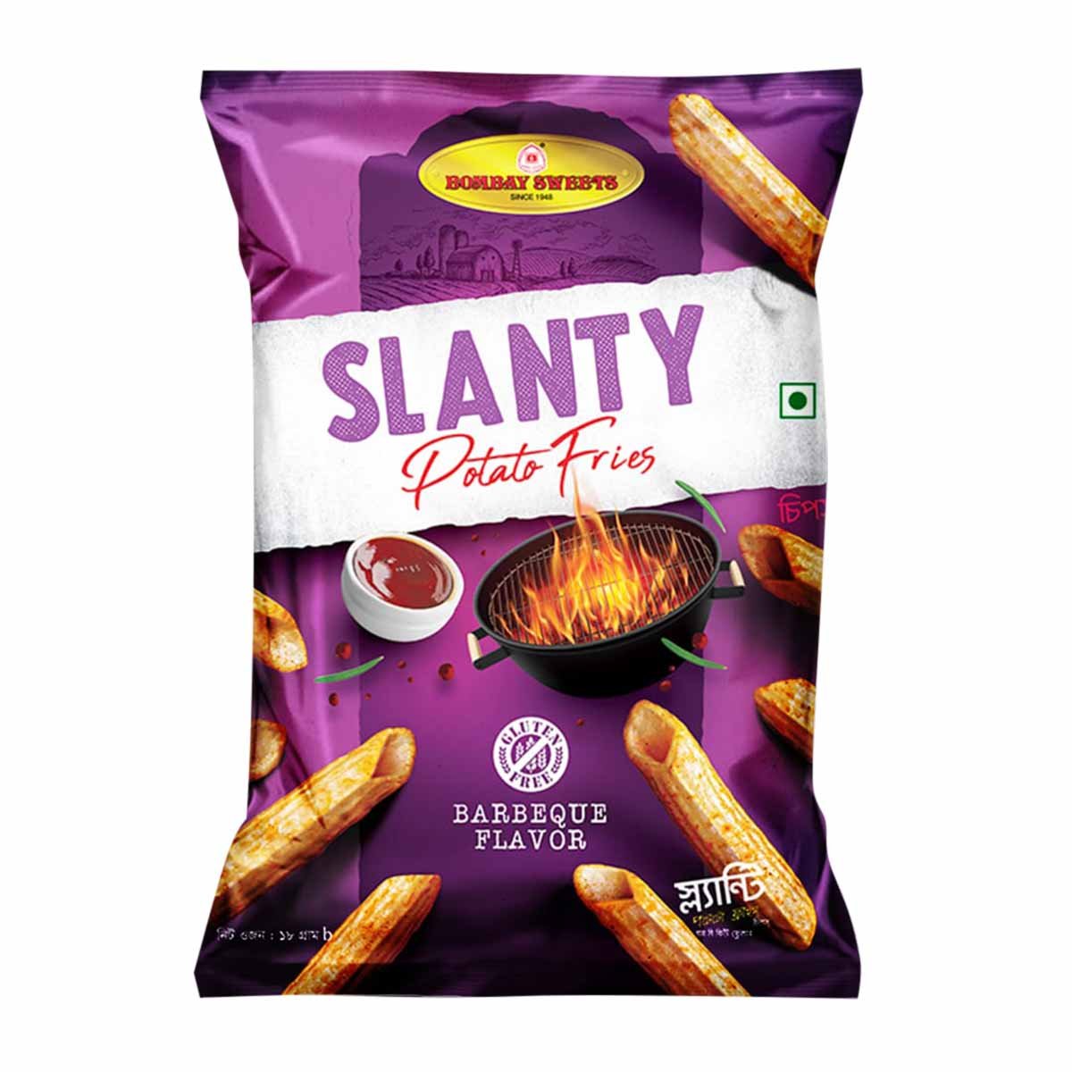 Bombay Sweets Slanty BBQ Chips 22 gm - Mashik Bazar